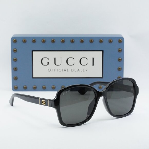 Gucci GG0765SA 002 Butterfly Sunglasses - Black/Grey main image 6
